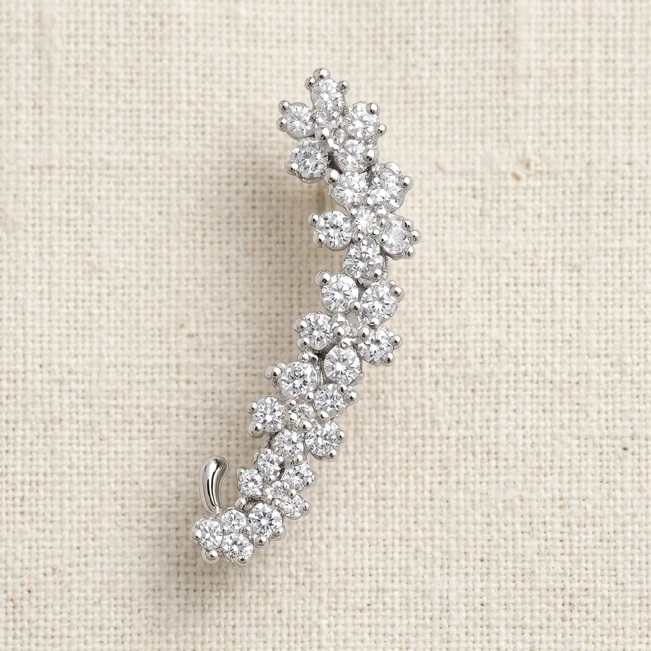 Indu Crystal Ear Cuff (Silver)